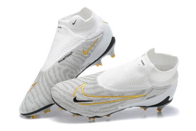 Nike Phantom GX Elite DF FG High-Tops Football Boots - White/Gold/Black