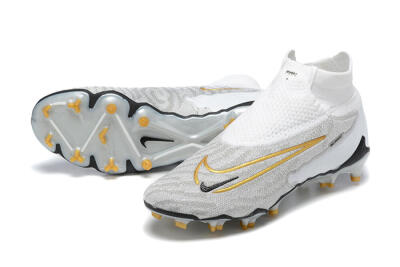 Nike Phantom GX Elite DF FG High-Tops Football Boots - White/Gold/Black