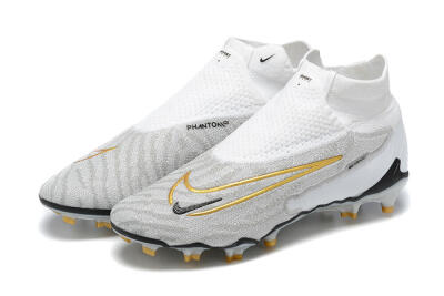 Nike Phantom GX Elite DF FG High-Tops Football Boots - White/Gold/Black