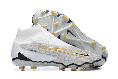 Nike Phantom GX Elite DF FG High-Tops Football Boots - White/Gold/Black