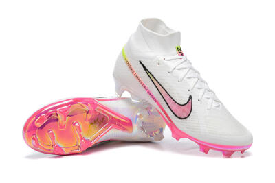 Nike Air Zoom Mercurial Superfly 9 Elite FG High-Tops Football Boots - White/Pink/Black/Yellow