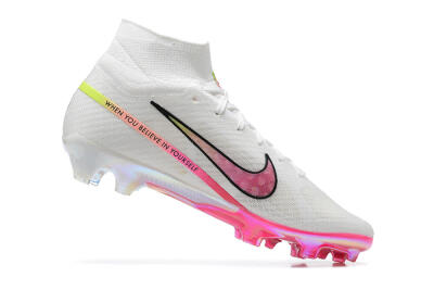 Nike Air Zoom Mercurial Superfly 9 Elite FG High-Tops Football Boots - White/Pink/Black/Yellow