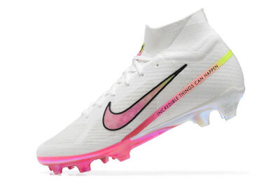 Nike Air Zoom Mercurial Superfly 9 Elite FG High-Tops Football Boots - White/Pink/Black/Yellow