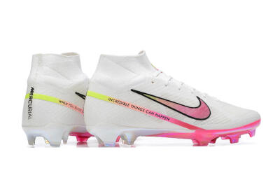 Nike Air Zoom Mercurial Superfly 9 Elite FG High-Tops Football Boots - White/Pink/Black/Yellow