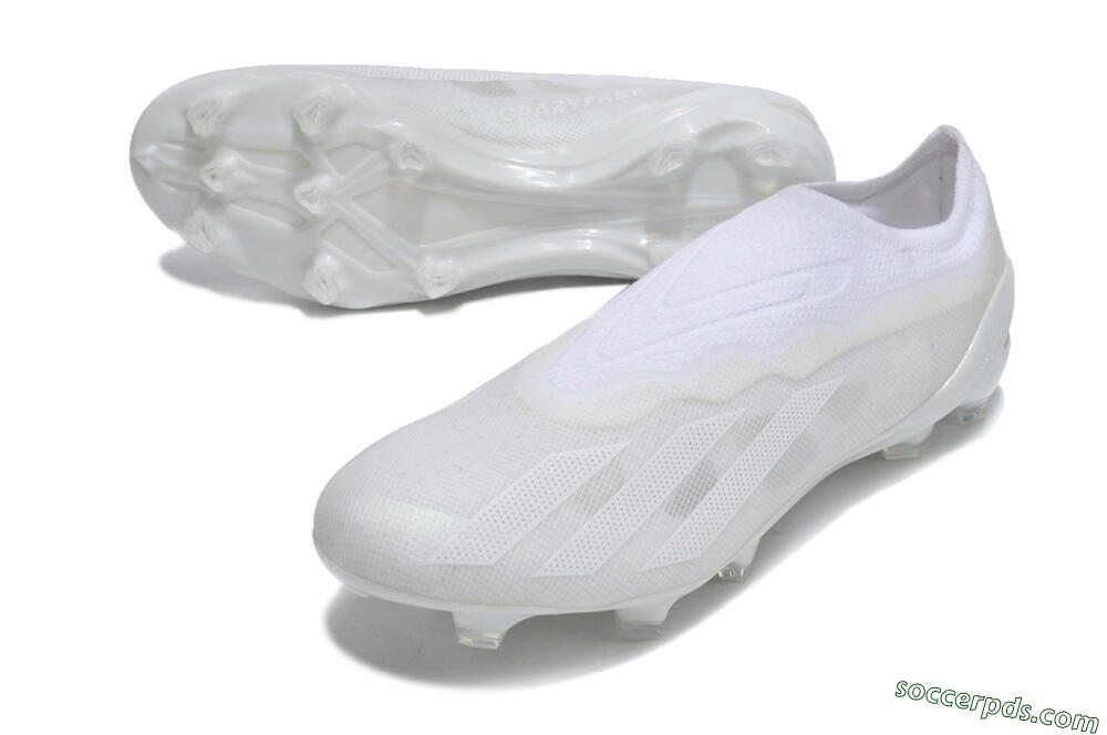 Adidas X Crazyfast+ LL FG Low-Tops Football Boots - White/White/White 3