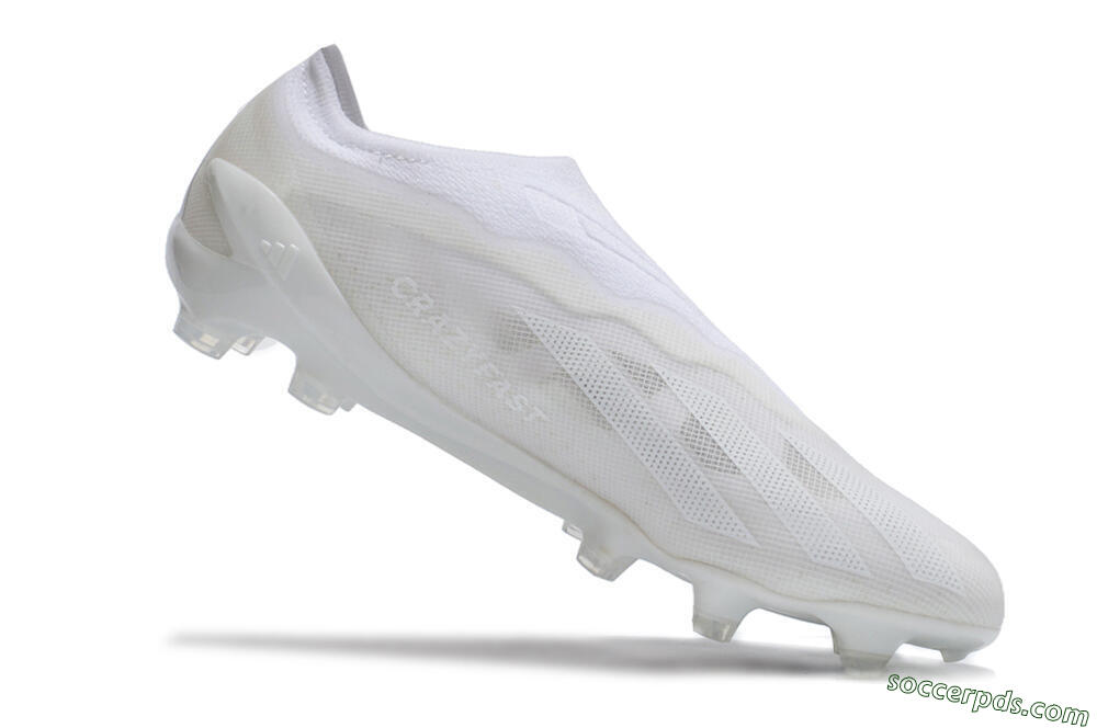 Adidas X Crazyfast+ LL FG Low-Tops Football Boots - White/White/White 4