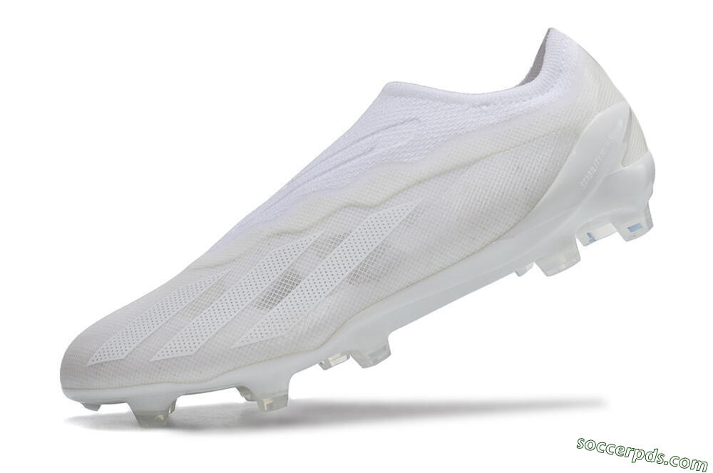 Adidas X Crazyfast+ LL FG Low-Tops Football Boots - White/White/White 5