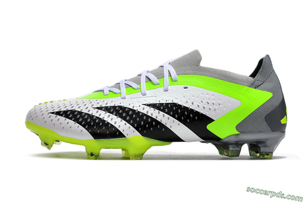 Adidas Predator Accuracy.1 FG Low-Tops Football Boots - White/Black/Green/Grey 2