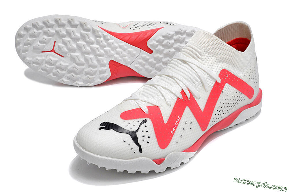 Puma Future X Powercat Tokyo Match TF Low-Tops Football Shoes - White/Red/Black 3