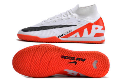 Nike Air Zoom Mercurial Superfly 9 Elite IC High-Tops Football Shoes - White/Black/Red