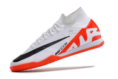 Nike Air Zoom Mercurial Superfly 9 Elite IC High-Tops Football Shoes - White/Black/Red