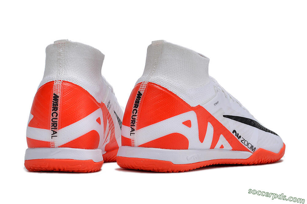 Nike Air Zoom Mercurial Superfly 9 Elite IC High-Tops Football Shoes - White/Black/Red 6