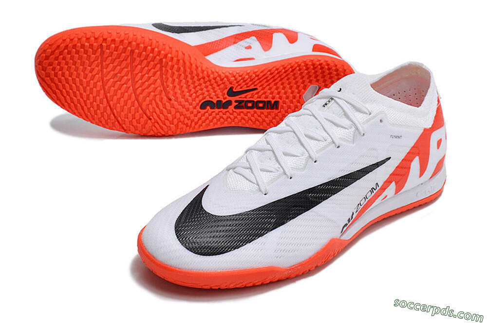 Nike Air Zoom Mercurial Vapor 15 Elite IC Low-Tops Football Shoes - White/Black/Red 3