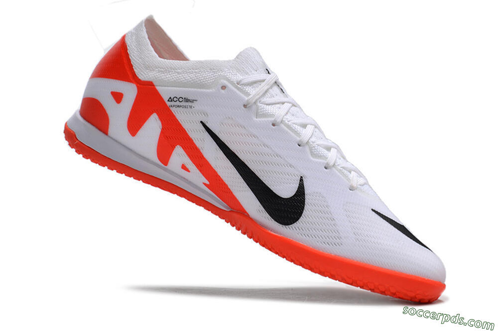 Nike Air Zoom Mercurial Vapor 15 Elite IC Low-Tops Football Shoes - White/Black/Red 4