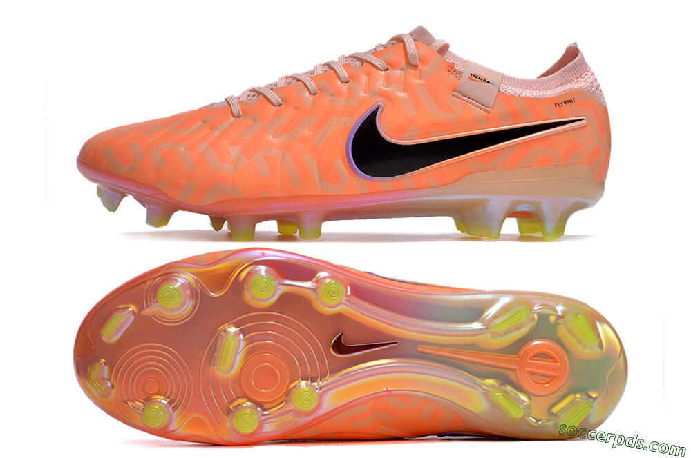 Nike Tiempo Legend 10 Elite FG Low-Tops Football Boots - Orange/Black/Purple 0
