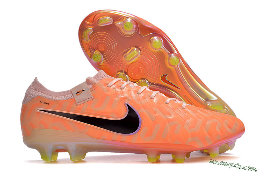 Nike Tiempo Legend 10 Elite FG Low-Tops Football Boots - Orange/Black/Purple 1
