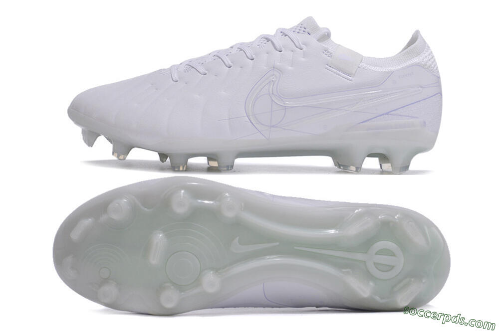 Nike Tiempo Legend 10 Elite FG Low-Tops Football Boots - White/Purple 0