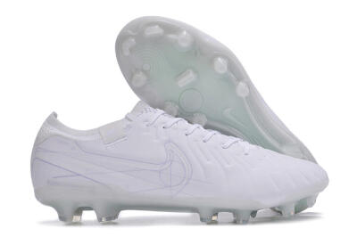 Nike Tiempo Legend 10 Elite FG Low-Tops Football Boots - White/Purple
