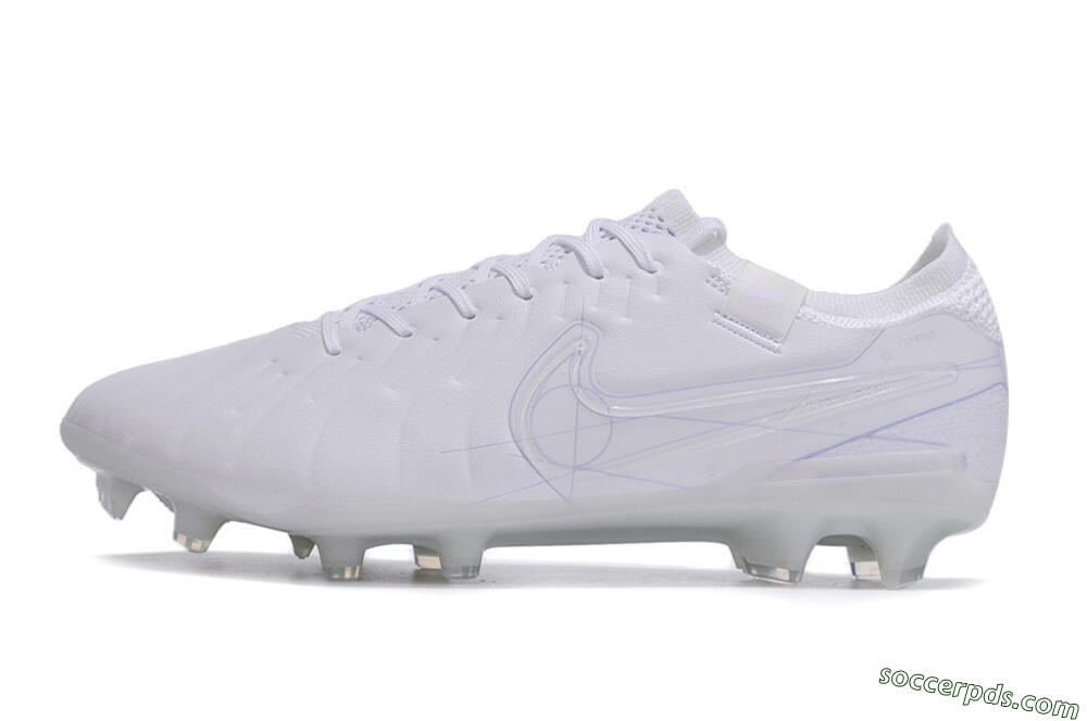 Nike Tiempo Legend 10 Elite FG Low-Tops Football Boots - White/Purple 2