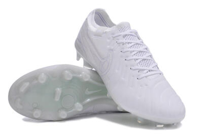 Nike Tiempo Legend 10 Elite FG Low-Tops Football Boots - White/Purple