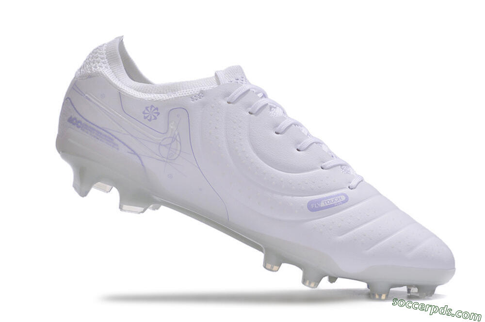 Nike Tiempo Legend 10 Elite FG Low-Tops Football Boots - White/Purple 4