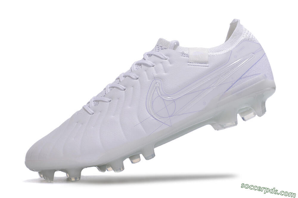 Nike Tiempo Legend 10 Elite FG Low-Tops Football Boots - White/Purple 5