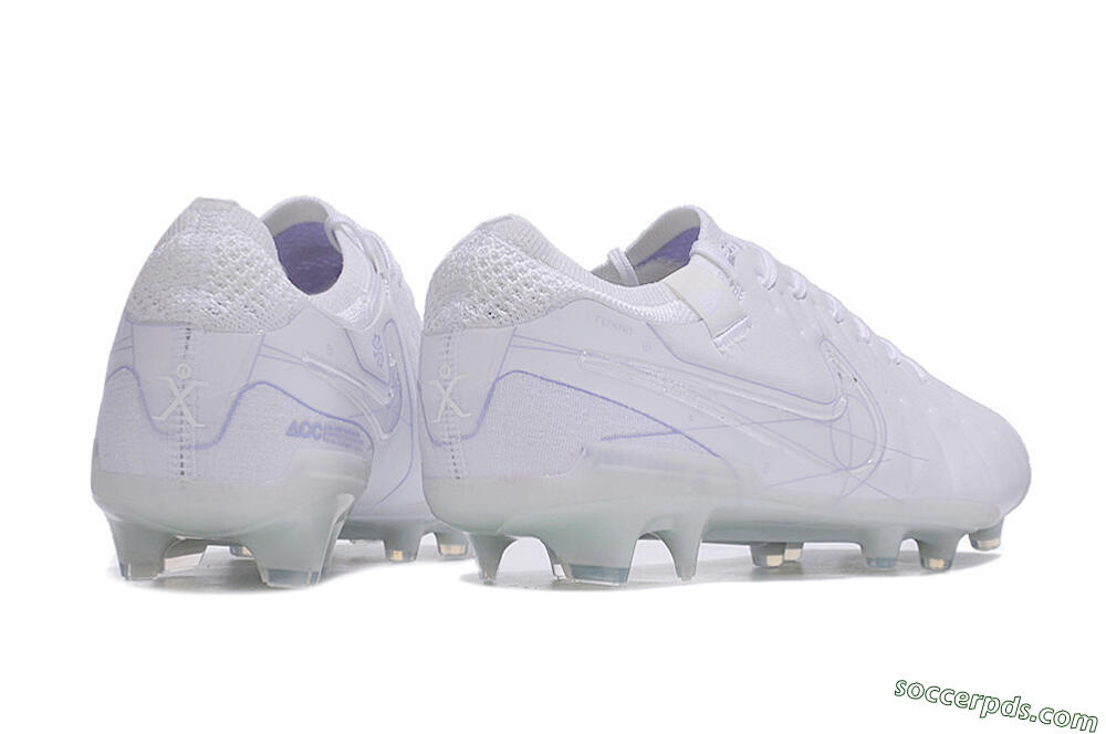 Nike Tiempo Legend 10 Elite FG Low-Tops Football Boots - White/Purple 6