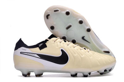 Nike Tiempo Legend 10 Elite FG Low-Tops Football Boots - Beige/Black/White