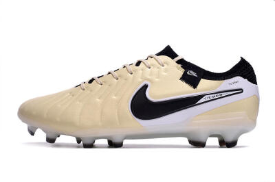 Nike Tiempo Legend 10 Elite FG Low-Tops Football Boots - Beige/Black/White