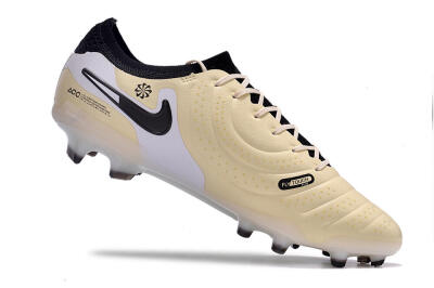 Nike Tiempo Legend 10 Elite FG Low-Tops Football Boots - Beige/Black/White