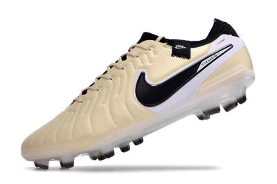 Nike Tiempo Legend 10 Elite FG Low-Tops Football Boots - Beige/Black/White
