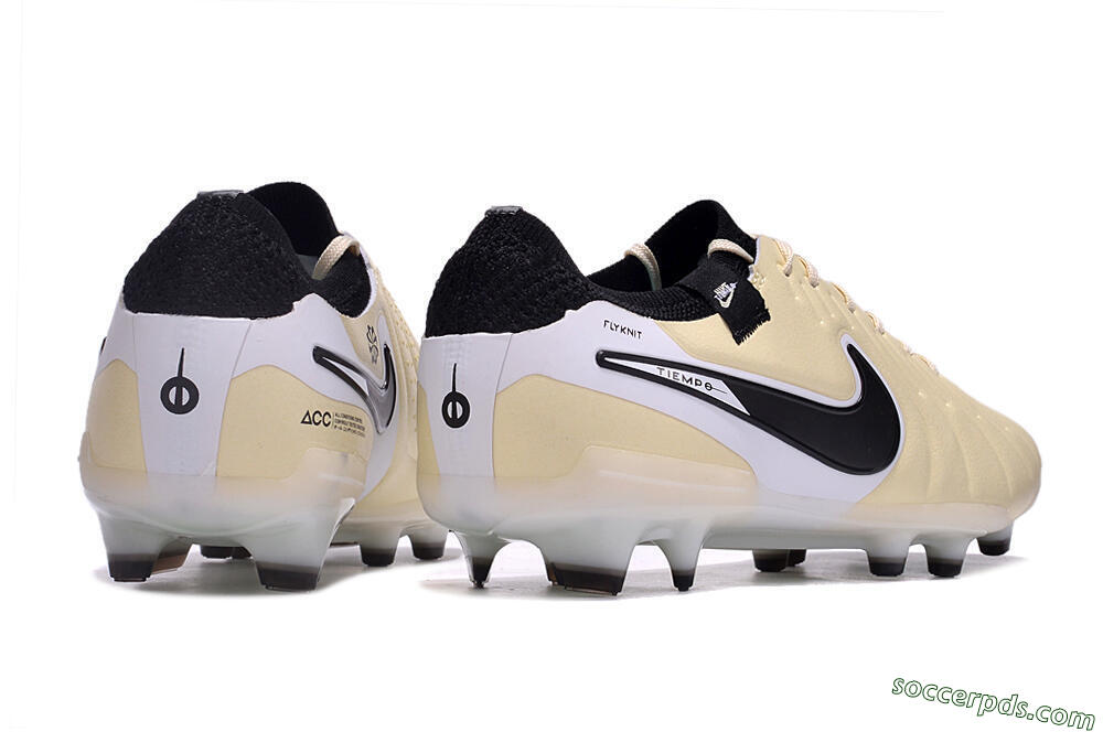 Nike Tiempo Legend 10 Elite FG Low-Tops Football Boots - Beige/Black/White 6