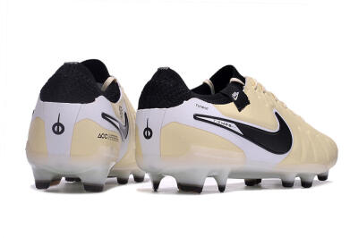 Nike Tiempo Legend 10 Elite FG Low-Tops Football Boots - Beige/Black/White