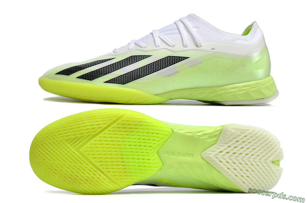 Adidas X Crazyfast.1 IC Low-Tops Football Shoes - Green/White/Black 0
