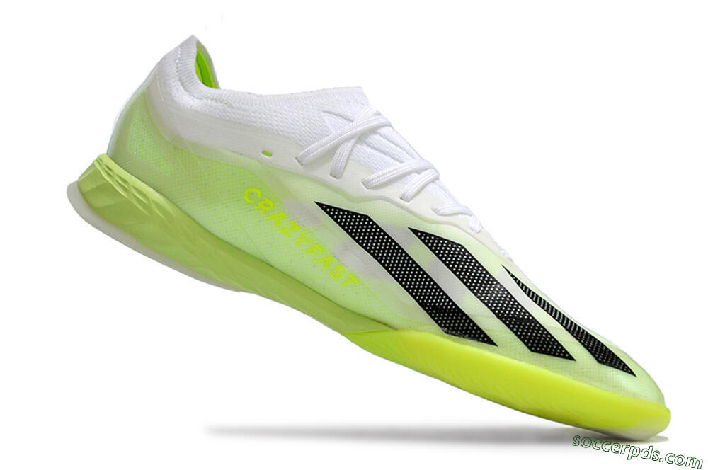 Adidas X Crazyfast.1 IC Low-Tops Football Shoes - Green/White/Black 4