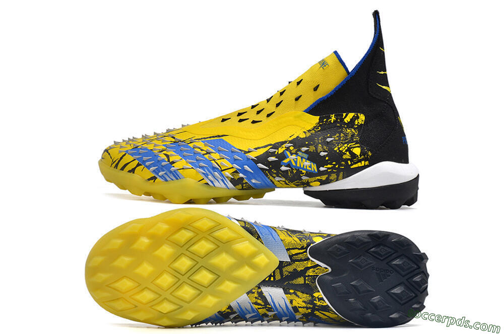 Adidas Predator Freak.1 TF High-Tops Football Shoes - Yellow/Black/Blue 0