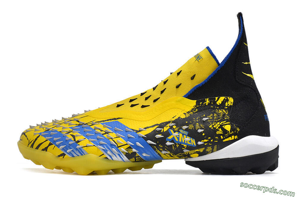 Adidas Predator Freak.1 TF High-Tops Football Shoes - Yellow/Black/Blue 2