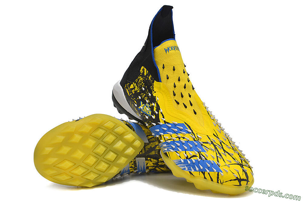 Adidas Predator Freak.1 TF High-Tops Football Shoes - Yellow/Black/Blue 3