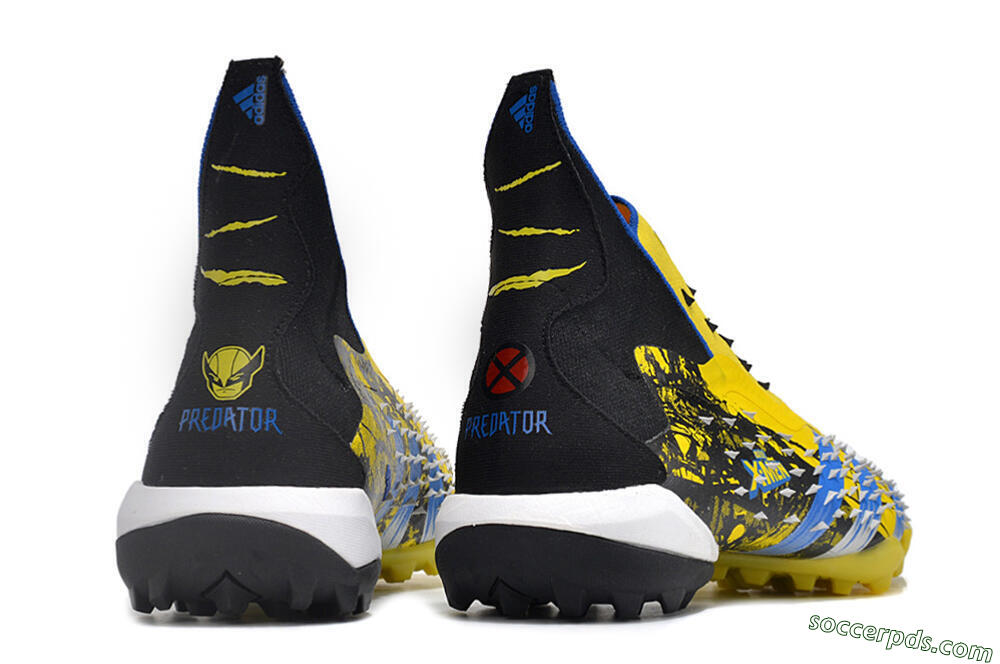 Adidas Predator Freak.1 TF High-Tops Football Shoes - Yellow/Black/Blue 6
