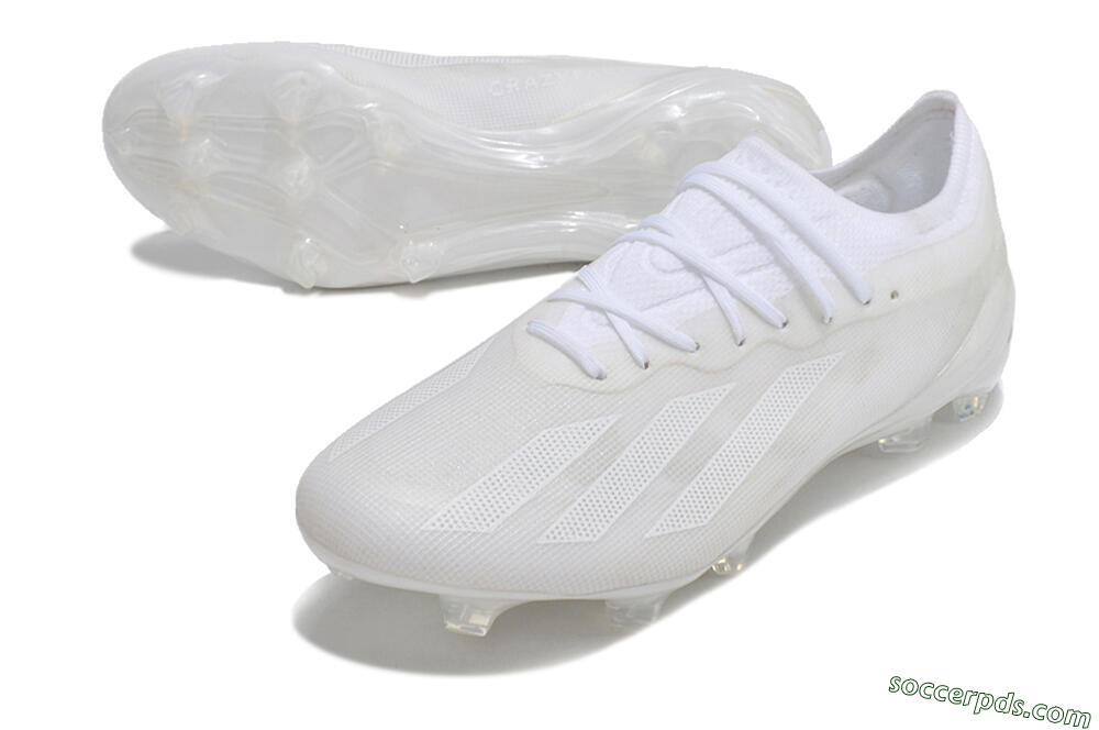 Adidas X Crazyfast.1 FG Low-Tops Football Boots - White/White/White 3