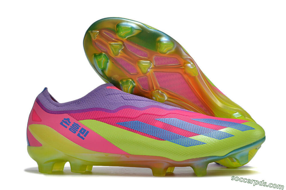 Adidas X Crazyfast+ FG Low-Tops Football Boots - Purple/Pink/Green/Blue 1