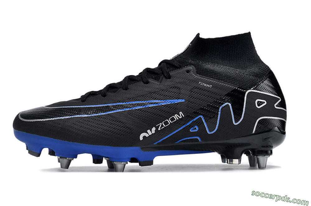 Nike Air Zoom Mercurial Superfly 9 Elite SG High-Tops Football Boots - Black/Blue/White 2