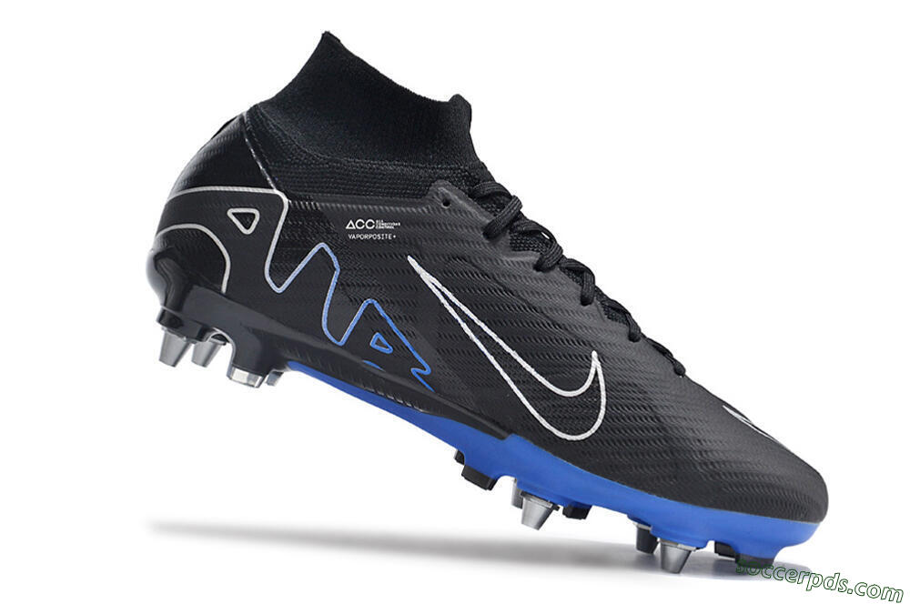 Nike Air Zoom Mercurial Superfly 9 Elite SG High-Tops Football Boots - Black/Blue/White 4
