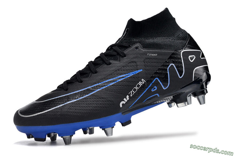 Nike Air Zoom Mercurial Superfly 9 Elite SG High-Tops Football Boots - Black/Blue/White 5