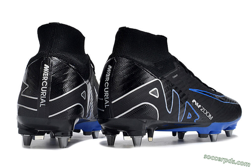 Nike Air Zoom Mercurial Superfly 9 Elite SG High-Tops Football Boots - Black/Blue/White 6