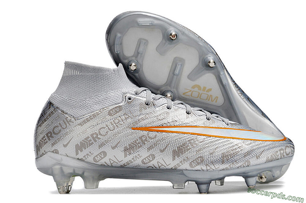 Nike Air Zoom Mercurial Superfly 9 Elite SG High-Tops Football Boots - Silver/Gold 1