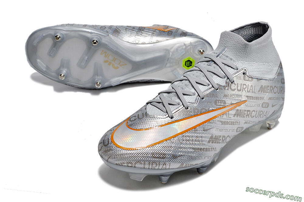 Nike Air Zoom Mercurial Superfly 9 Elite SG High-Tops Football Boots - Silver/Gold 3