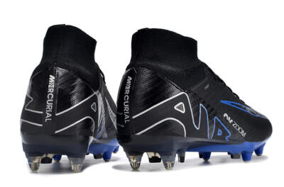 Nike Air Zoom Mercurial Superfly 9 Elite SG High-Tops Football Boots - Black/White/Blue