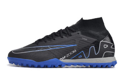 Nike Air Zoom Mercurial Superfly 9 Elite TF High-Tops Football Shoes - Black/White/Blue