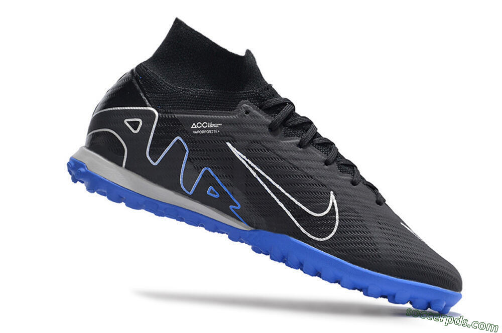 Nike Air Zoom Mercurial Superfly 9 Elite TF High-Tops Football Shoes - Black/White/Blue 4